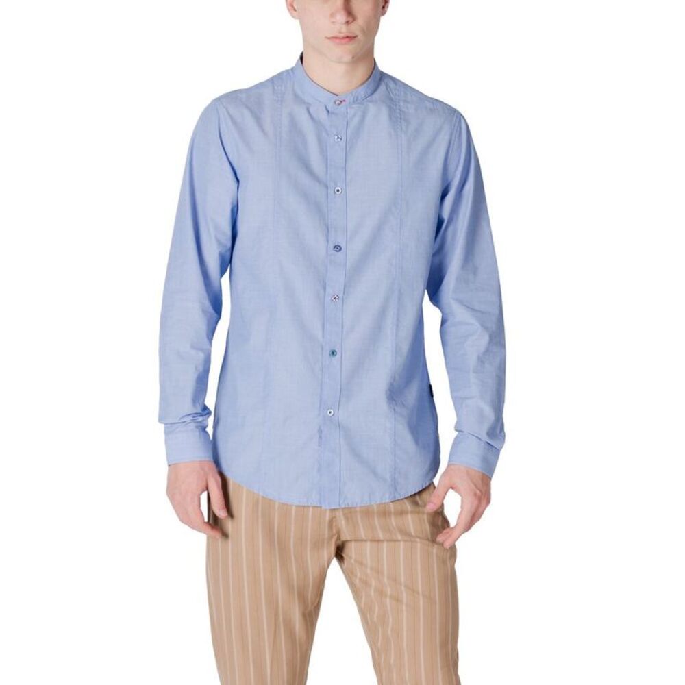 Gianni Lupo Blue Cotton Men's Shirt